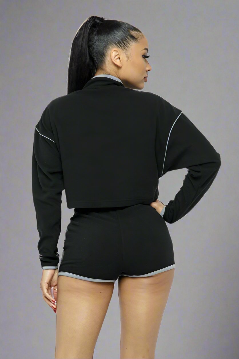 Sporty Crop Top Sporty High-waist Shorts Set