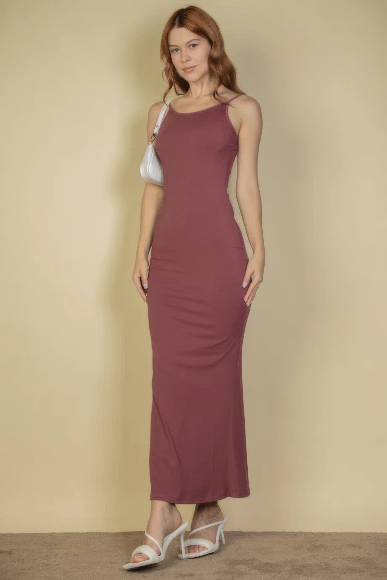 Robe longue caraco à ourlet sirène côtelé