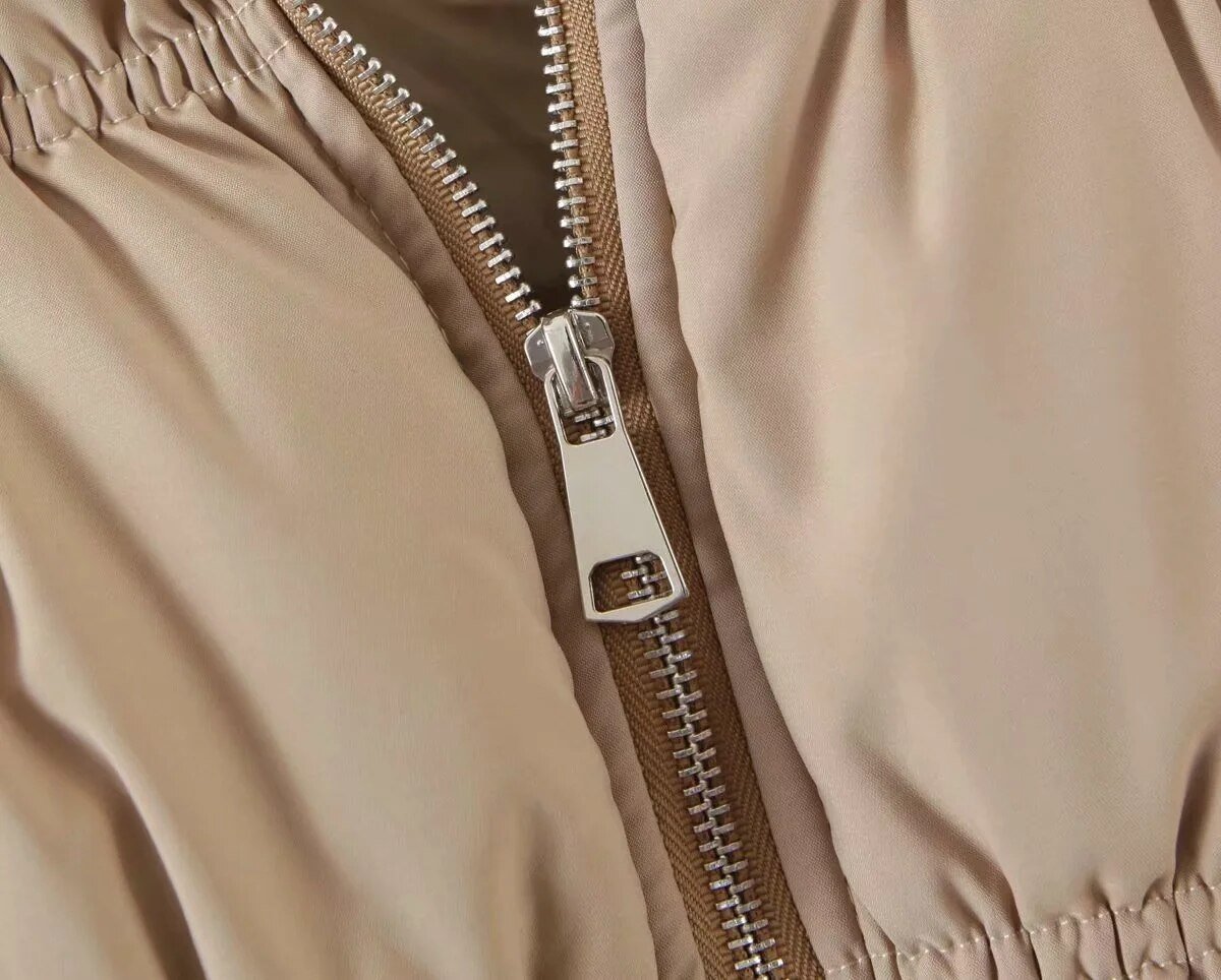 Women Parkas Solid Standard Collar Zipper Jacket Winter.