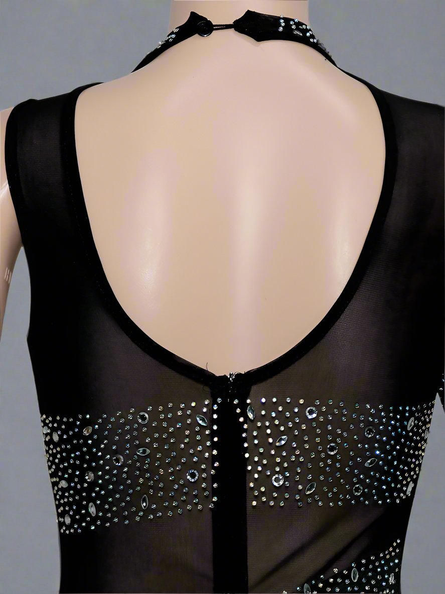 Gauze Perspective Rhinestone Long Sleeve Jumpsuits