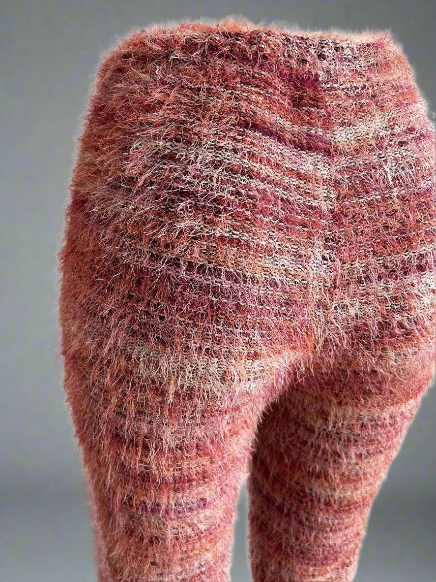 Fluff Colorblock Patchwork Stacked Pants