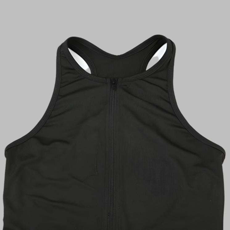 Solid Color Hollow Out Zipper Jumpsuit