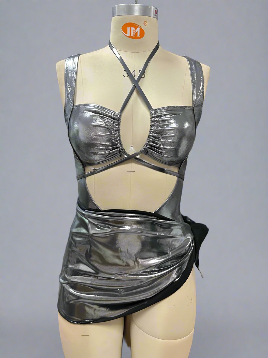 Maillot de bain à surplis avec liens à nouer