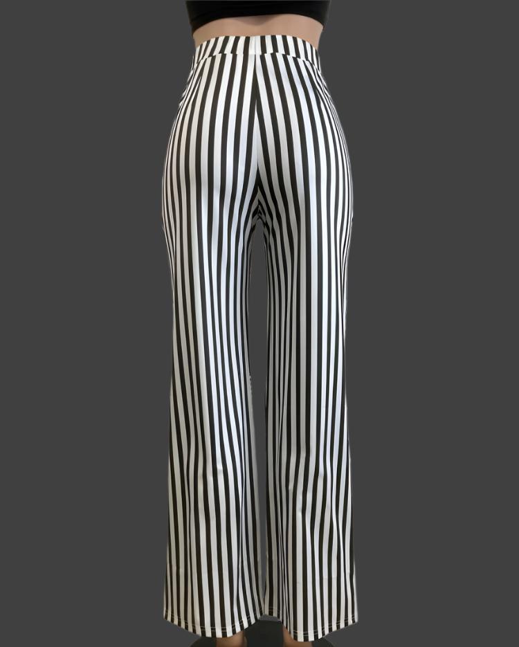 Colorblock Vertical High Rise Wide Leg Pants