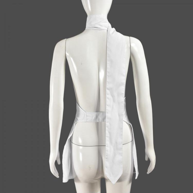White Irregular Halter Neck Tank Top