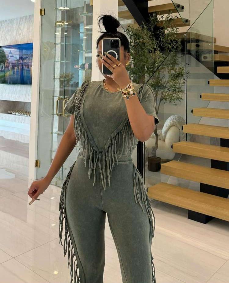 Tassel Two Piece Pant Set