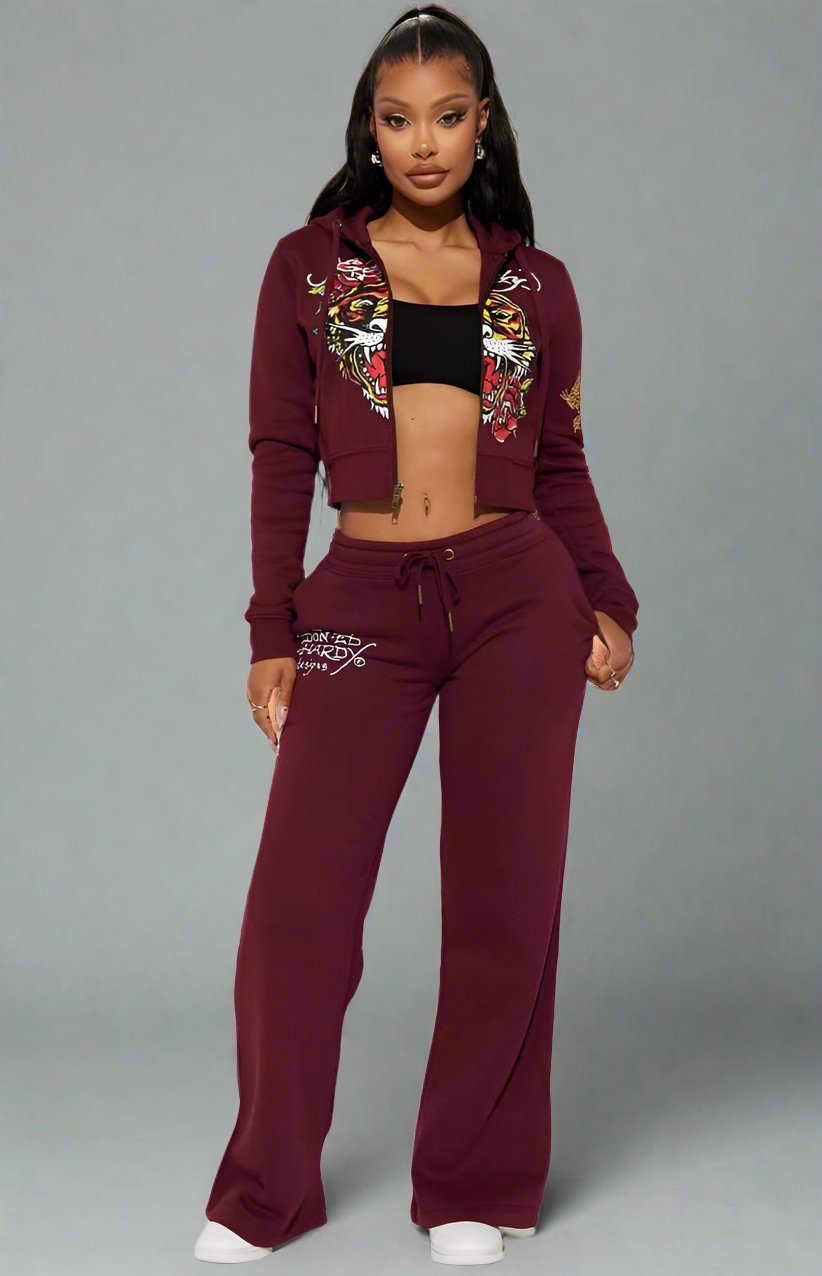 Tiger Roar Floral Printed Hoodies Pant Sets