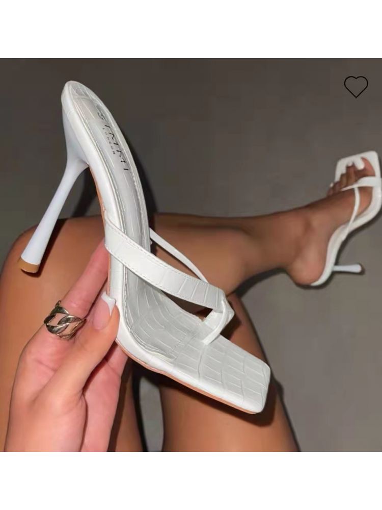 Pure Color Rhombic Pattern Seductive Heels