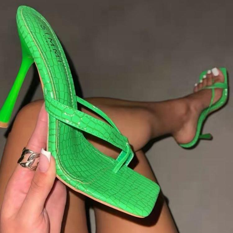 Pure Color Rhombic Pattern Seductive Heels