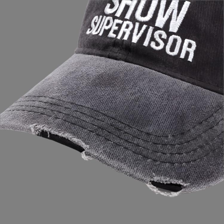 Washed Denim Letter Embroidery Baseball Cap