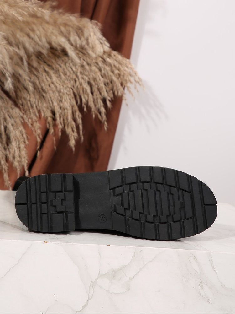 Stylish Hollow-Out Round Toe Boots Pure Color Design