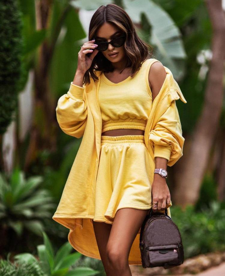 Pure Color Loose Plus Size Pant 3 Piece Sets
