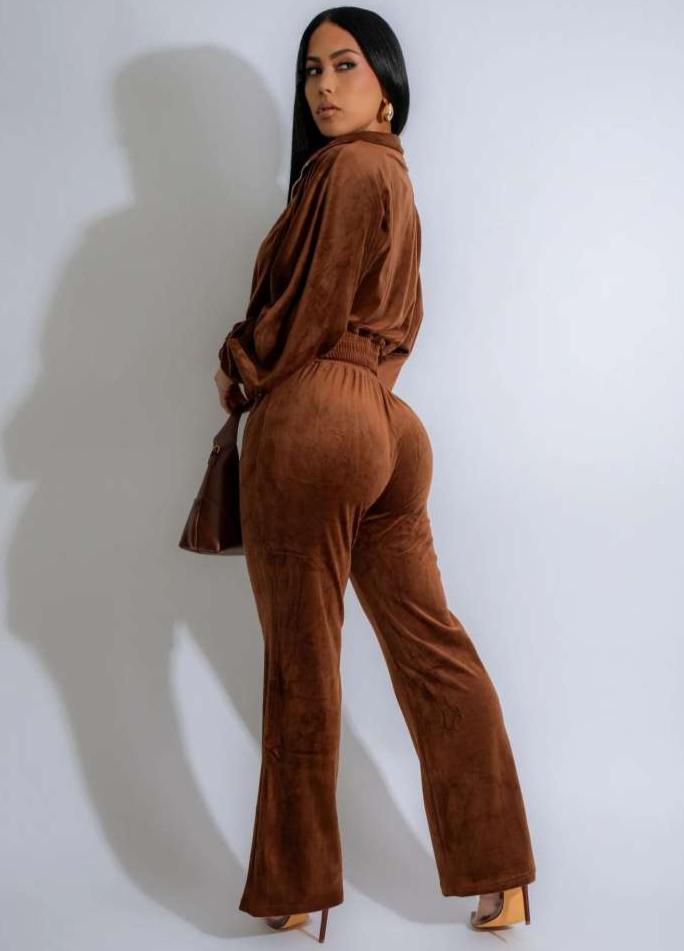 Drawstring Zipper Long Sleeve Pant Sets