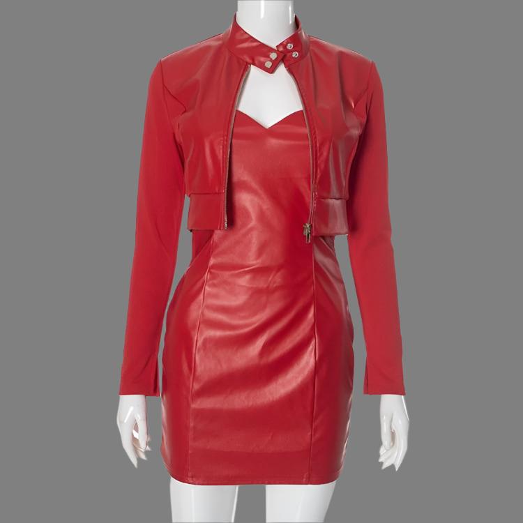 Cropped Peacoat Strapless Mini Dress Sets