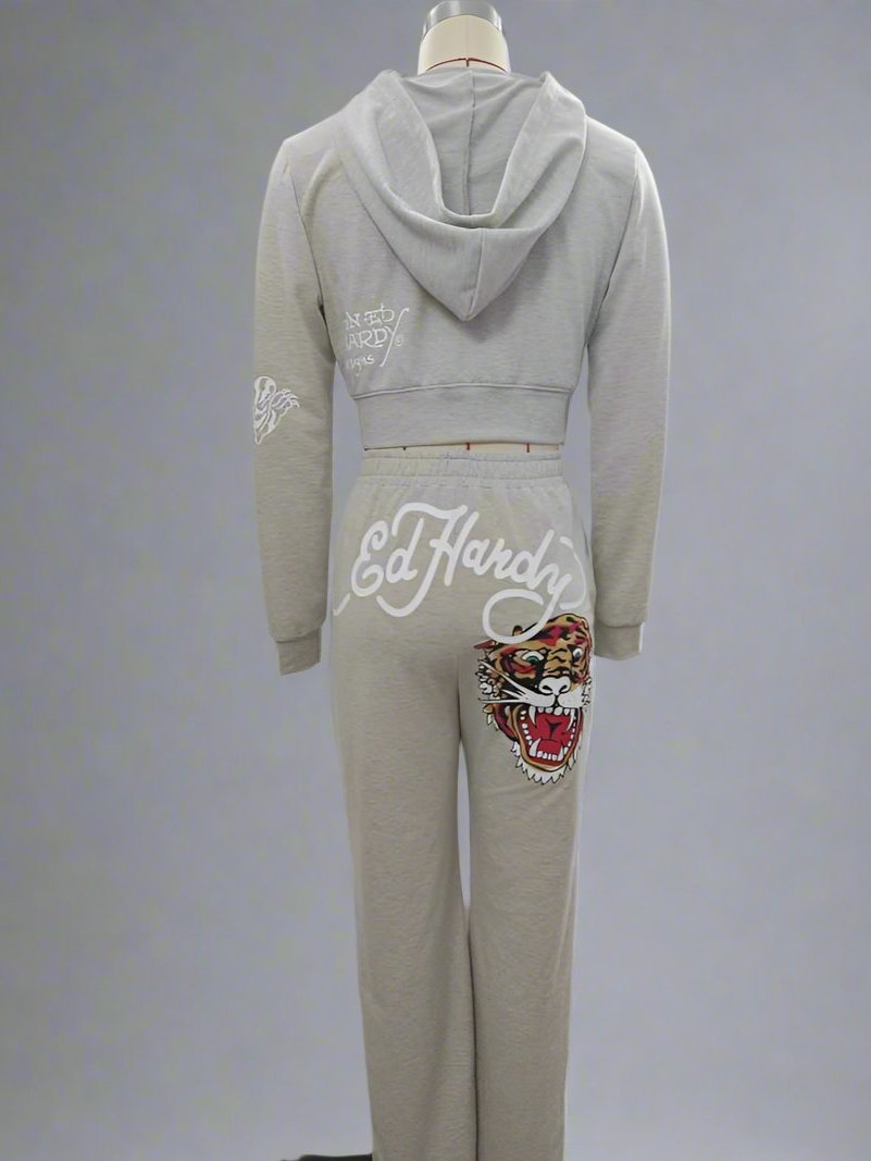 Tiger Roar Floral Printed Hoodies Pant Sets
