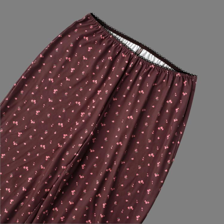 Lacework Disty Floral Print Cropped Pant Sets