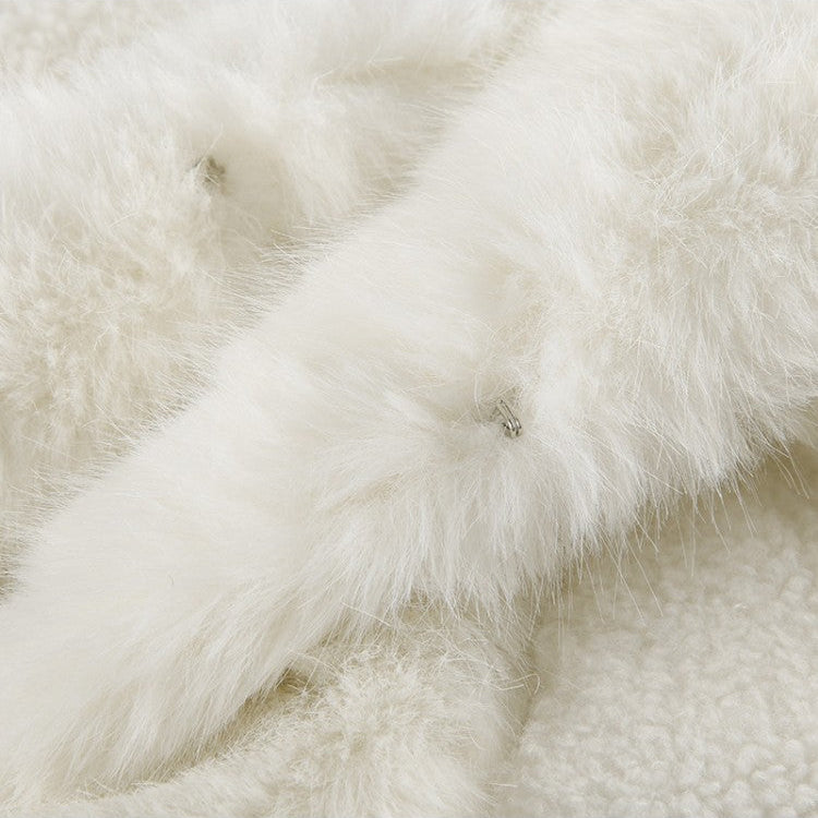 Fur Patchwork Hooded Fluff Loose Coats