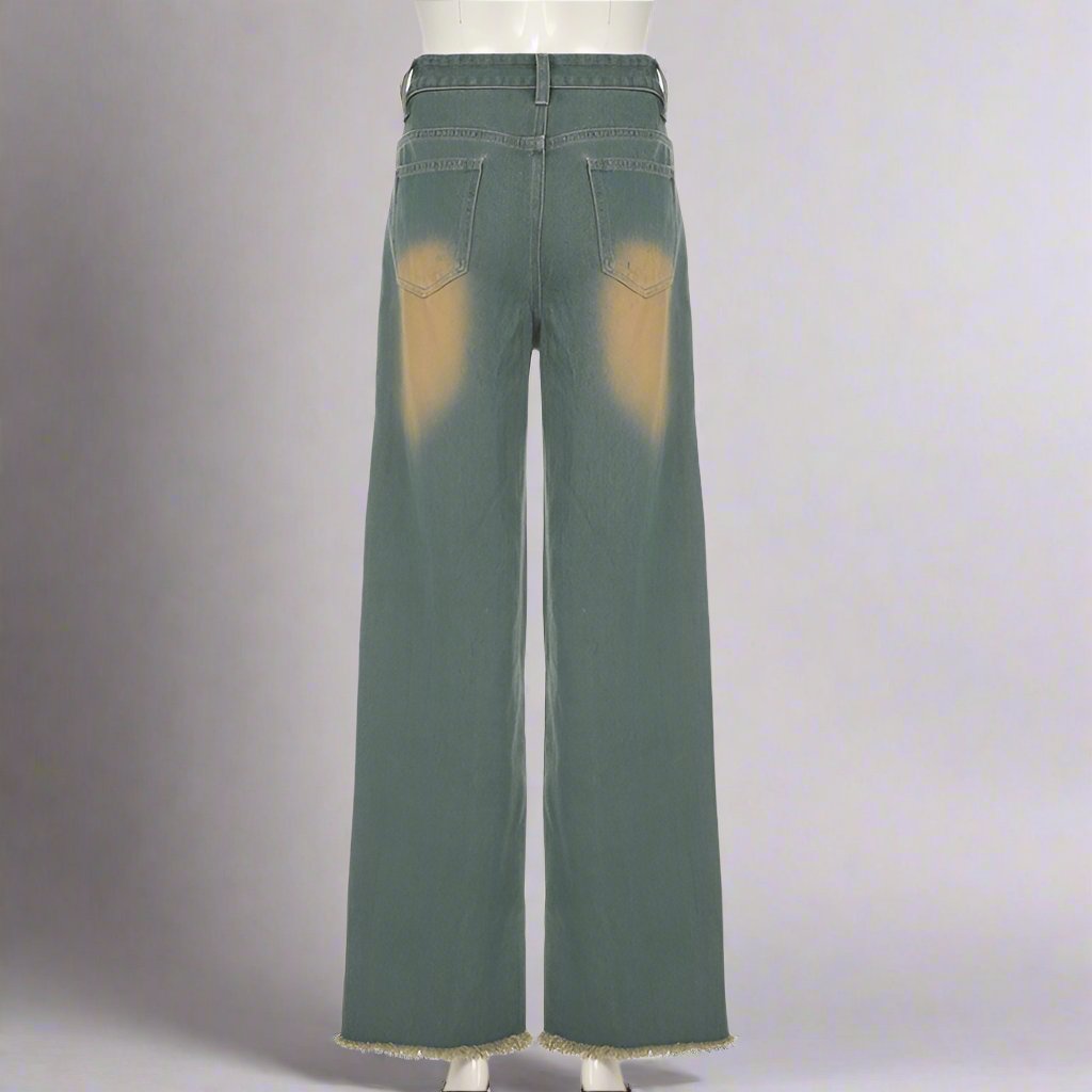 Vintage Distressed Denim Straight Jeans