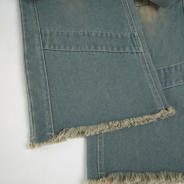 Vintage Distressed Denim Straight Jeans