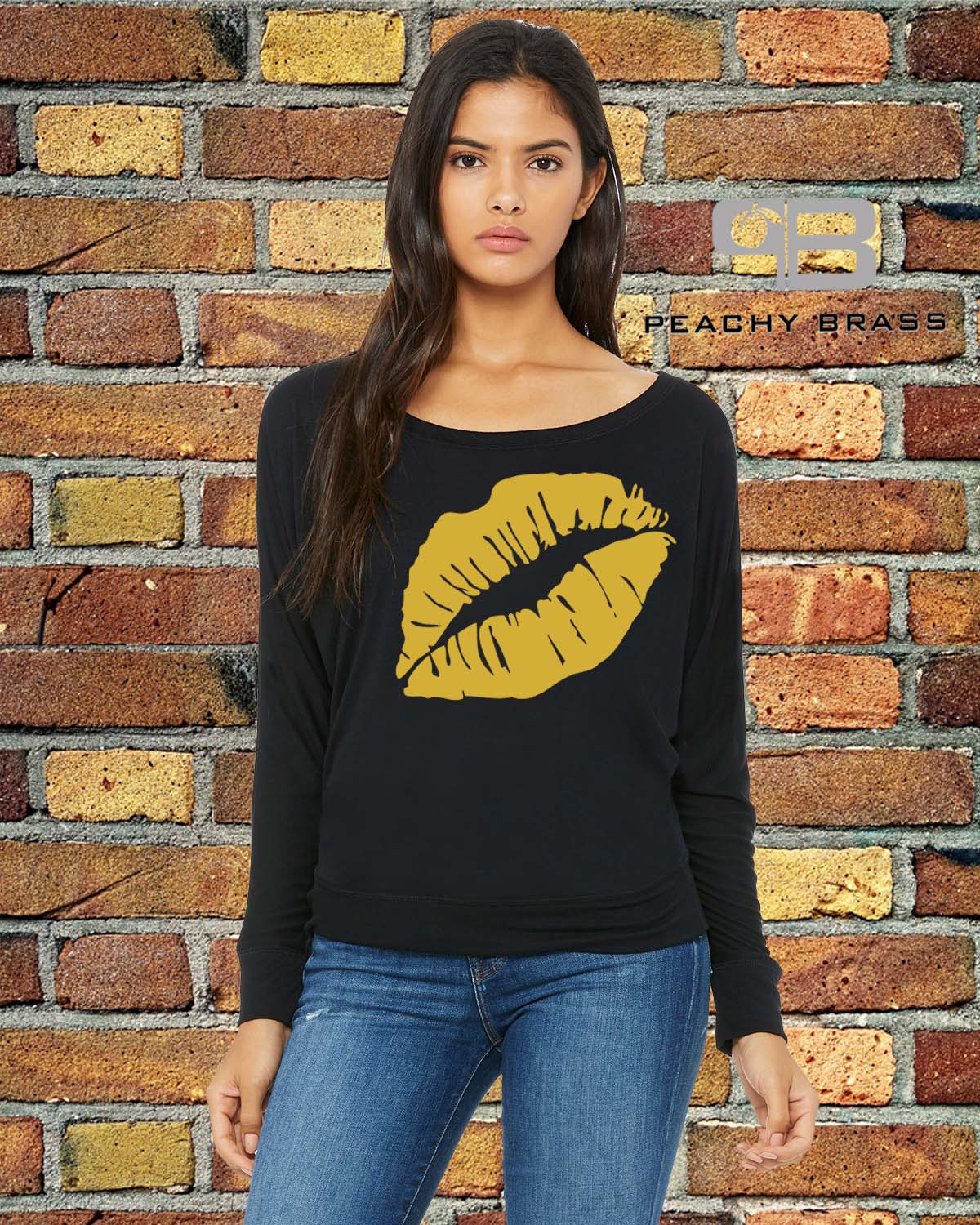 Women Off The Shoulder Lips Shirt.