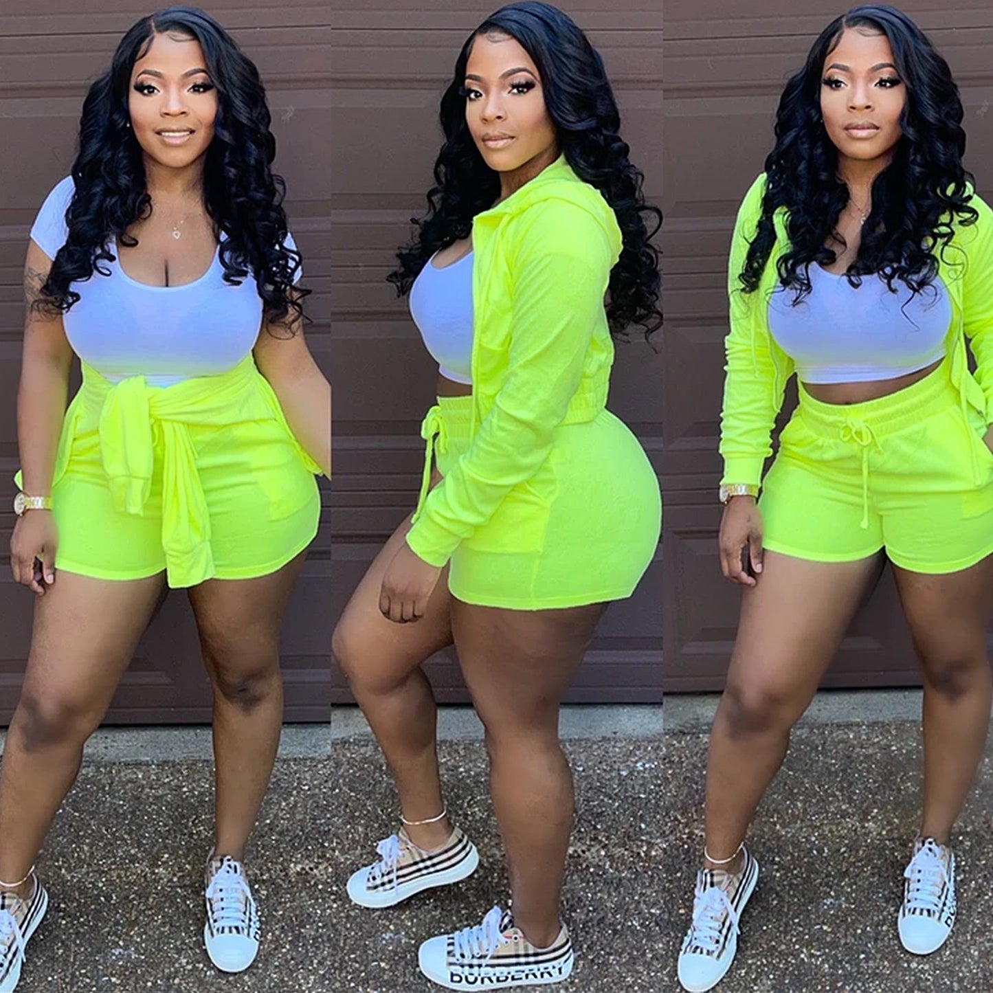 Casual Solid Three Piece Set