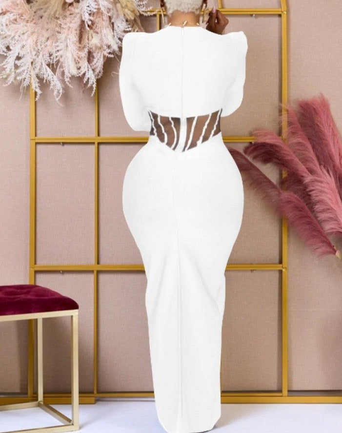 Vestidos largos ajustados de manga larga transparentes