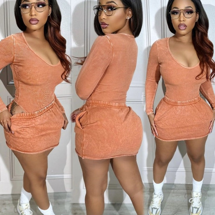 Ash Long Sleeve Skirt Set