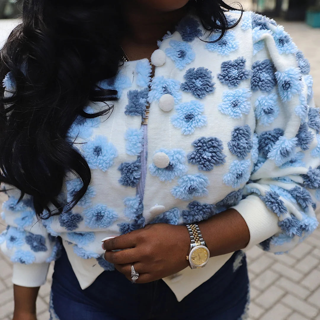 Chaqueta de jacquard con flores