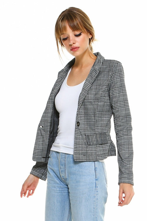 Point Plaid Blazer.