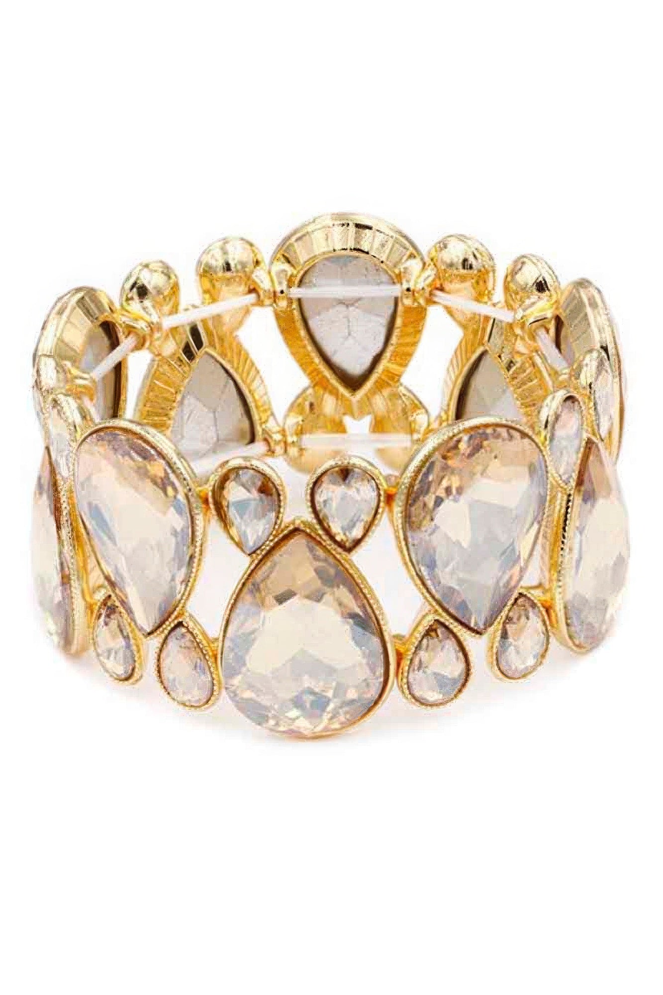 Bracelet extensible en pierre de cristal