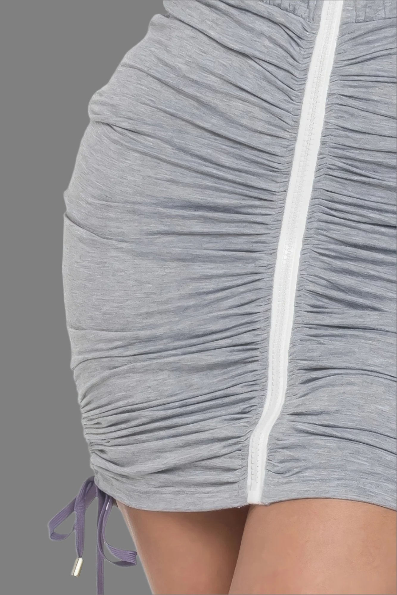 Detachable Zipper Mini Dress
