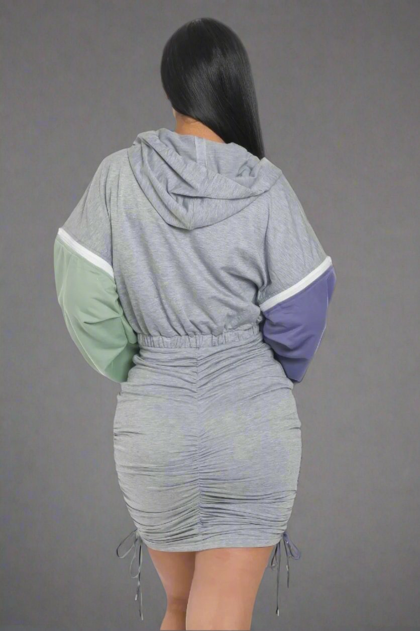 Detachable Zipper Mini Dress