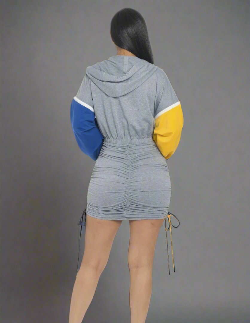 Detachable Zipper Mini Dress