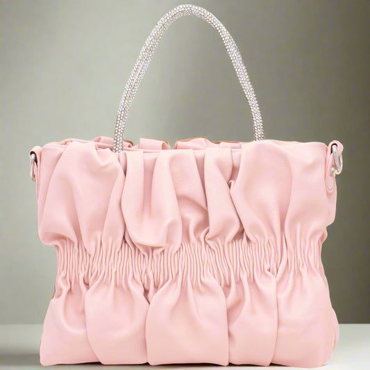 Bolso con diseño de asa de diamantes de imitación de moda