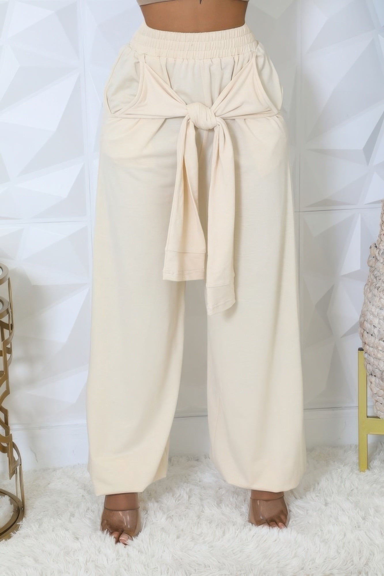 Pantalon extensible taille haute
