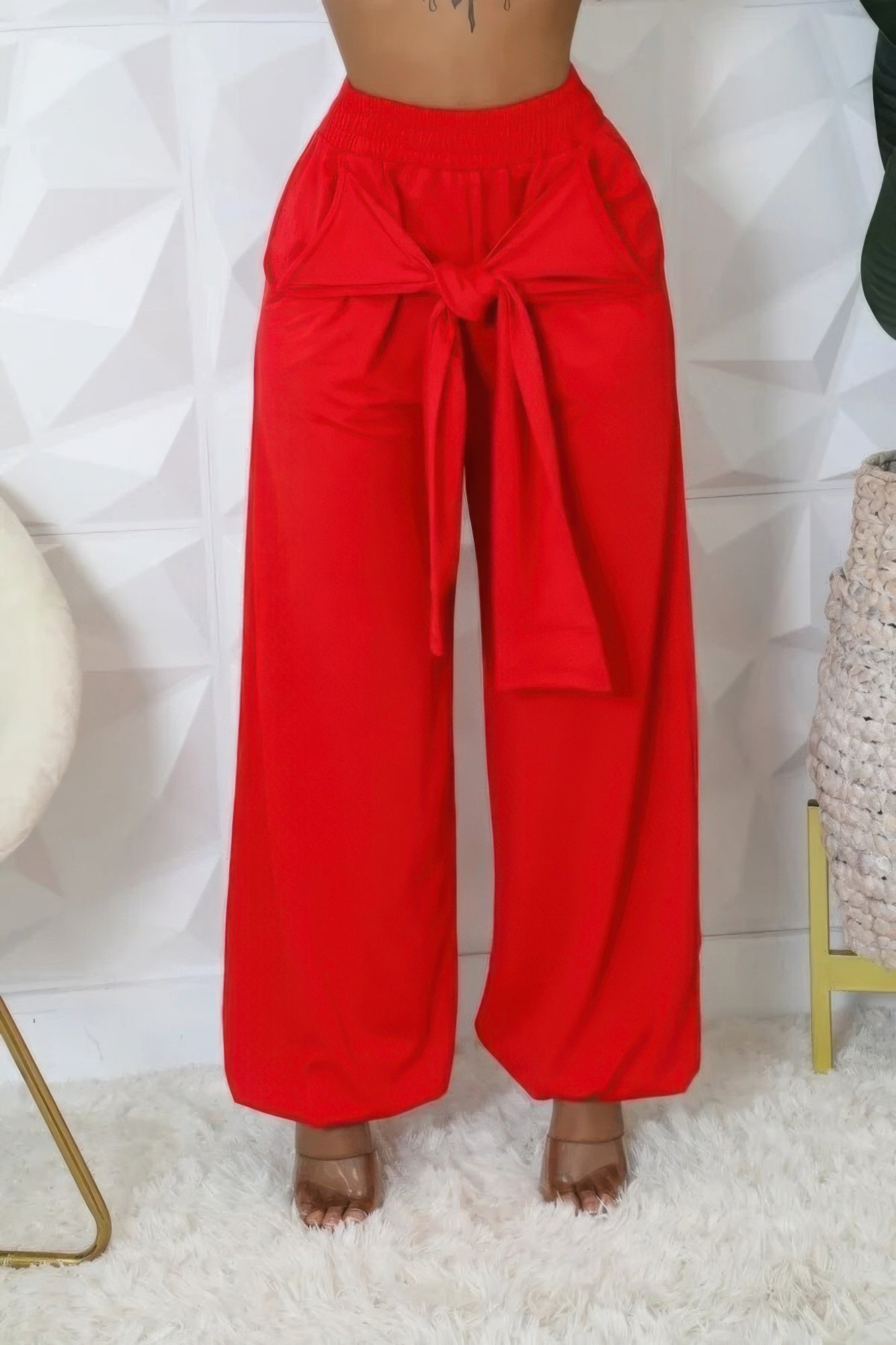 Pantalon extensible taille haute