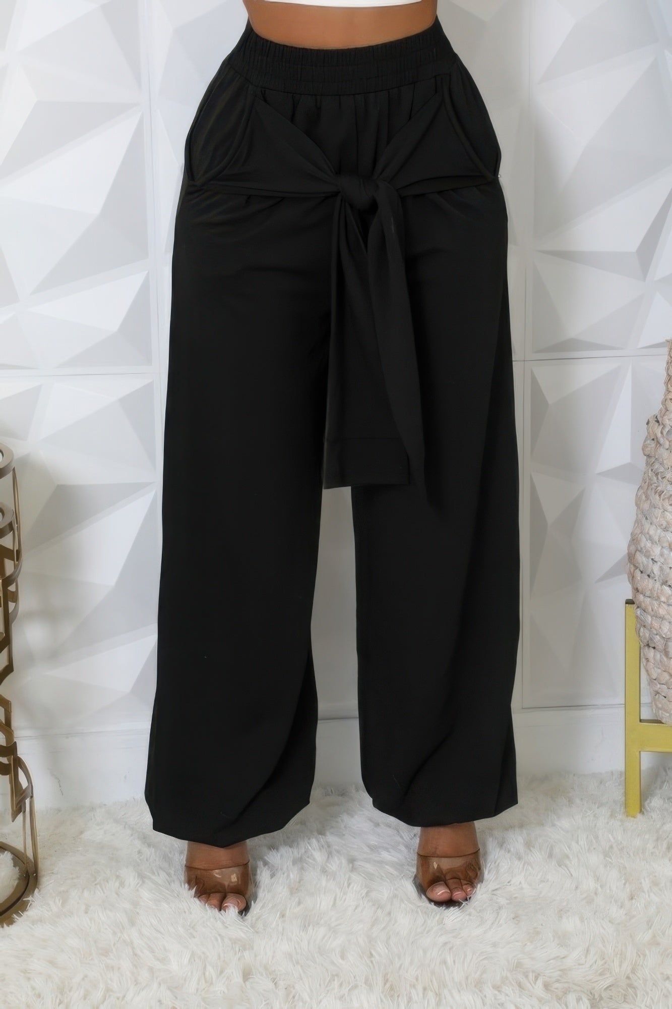 Pantalon extensible taille haute