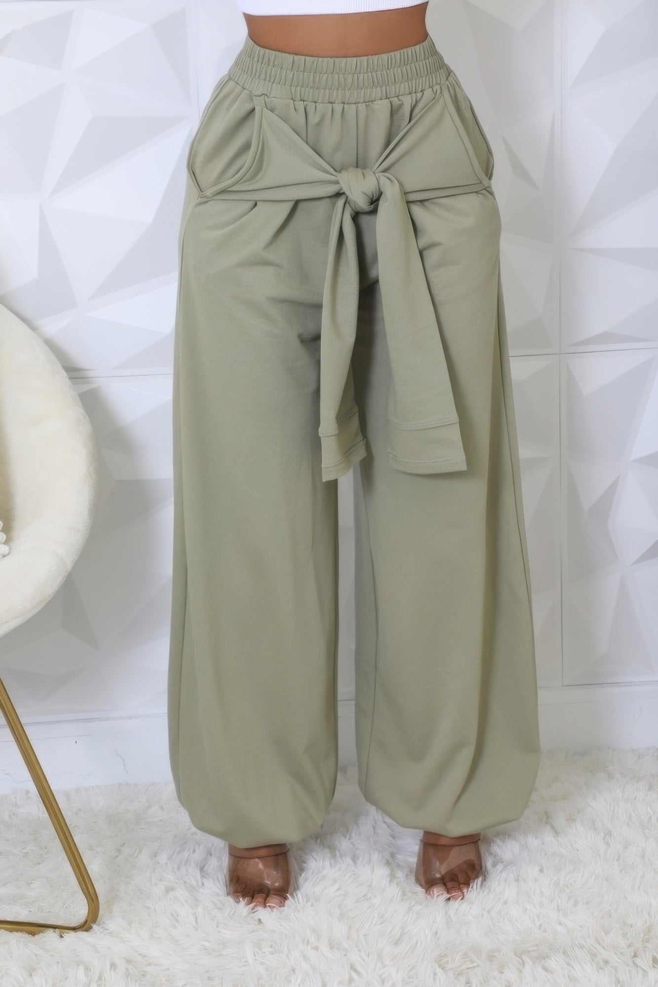 Pantalon extensible taille haute