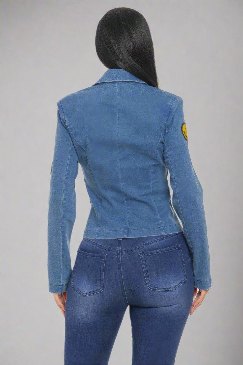 Patch It Up Denim Blazer Jacket