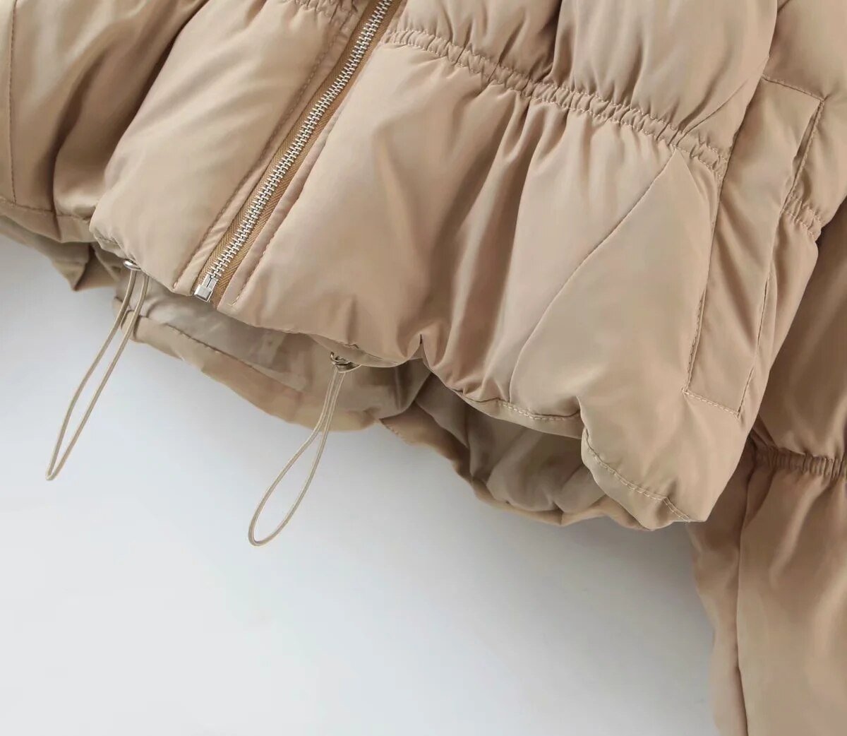 Women Parkas Solid Standard Collar Zipper Jacket Winter.