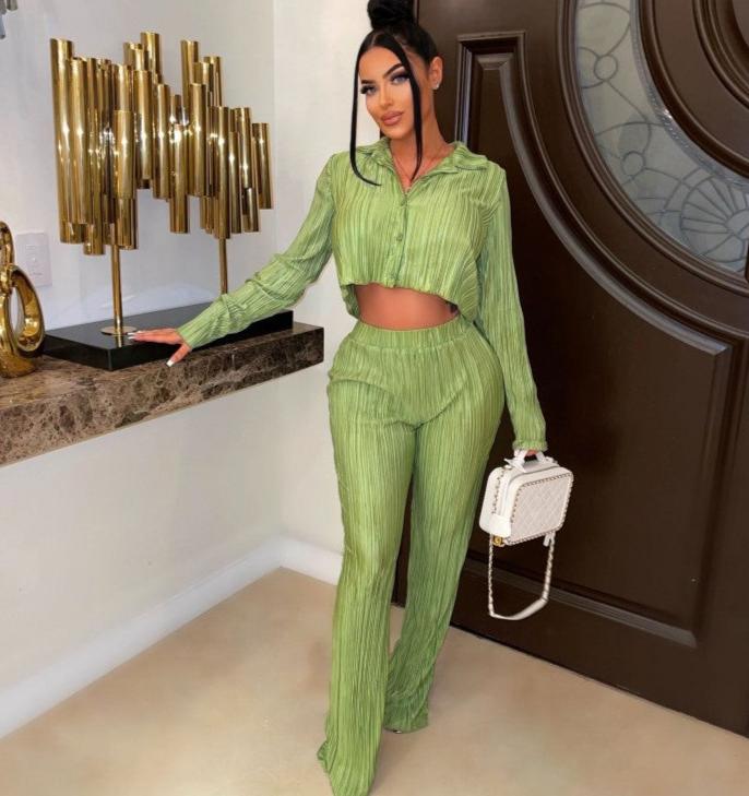 Casual Pure Color Loose Women's Trouser Suit