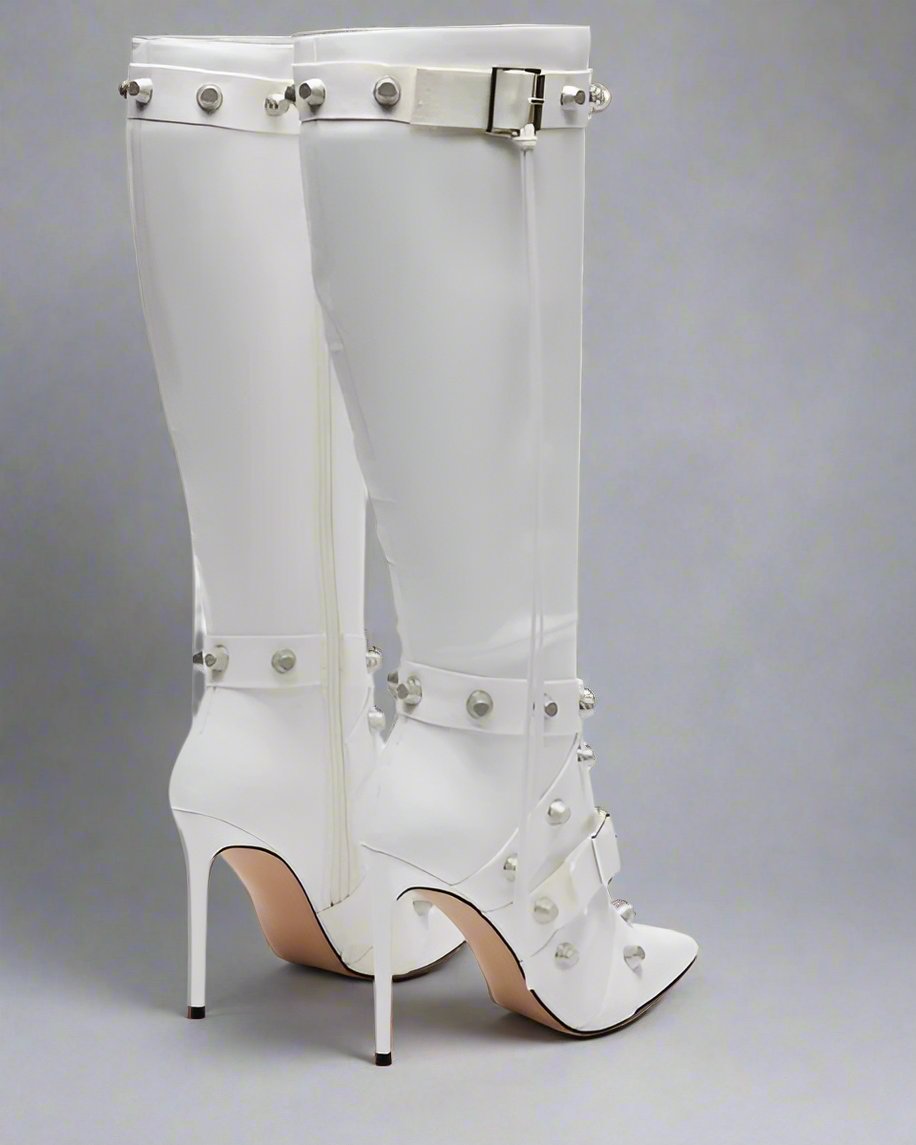 Rivet Belt Buckle Boots