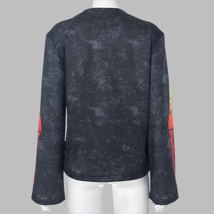 Letter Pattern Round Neck Loose Hoodies Sweatshirts