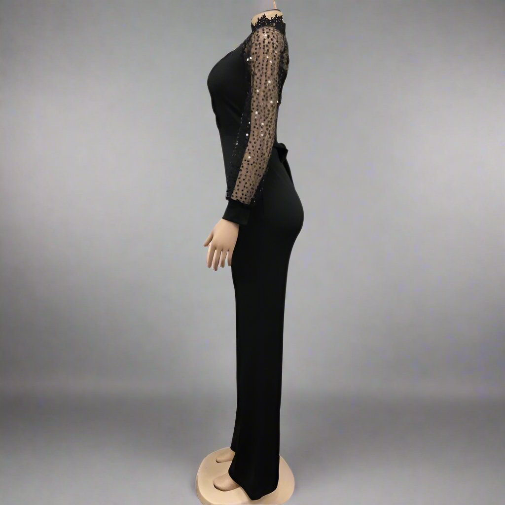 Lace See Through Bandage Wide Leg Jumpsuit
