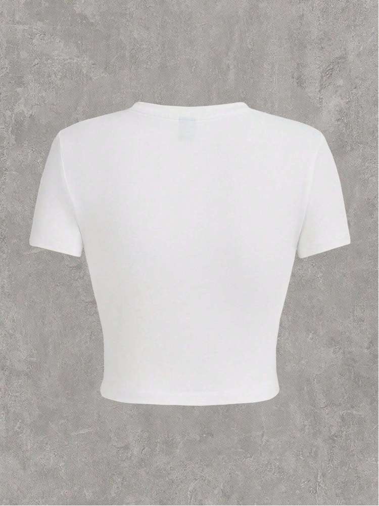 Camiseta corta con labios