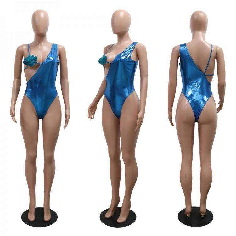 Body dos nu sans manches en patchwork