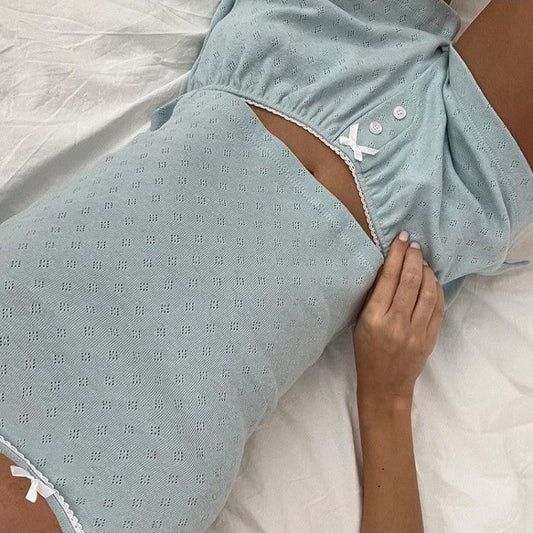 Jacquard Weave Spaghetti Straps Cropped Pant Sets