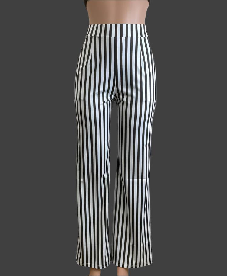 Colorblock Vertical High Rise Wide Leg Pants