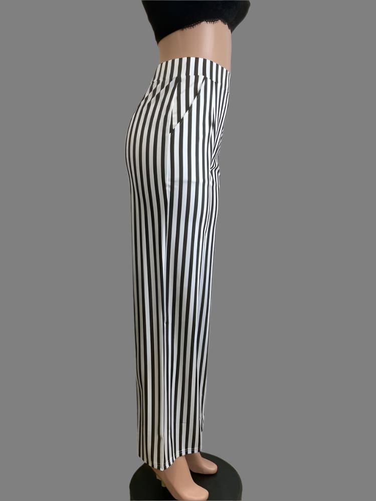 Colorblock Vertical High Rise Wide Leg Pants
