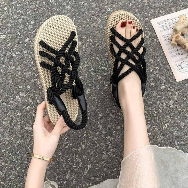 Cable Knit Sandals